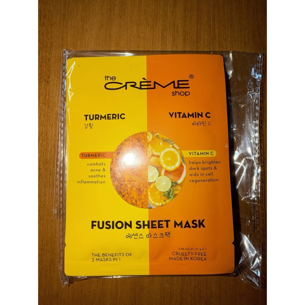 NEW The Crème Shop Turmeric & Vitamin C Fusion Sheet Mask Brightening LOT OF 6